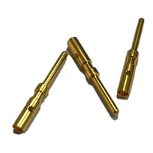 non-standard cheap custom test probe pin male crimp terminal brass metal material gold plated high current contact banana plug