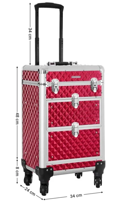 Lockable Makeup CaseRolling Cosmetics Beauty Trolley Box