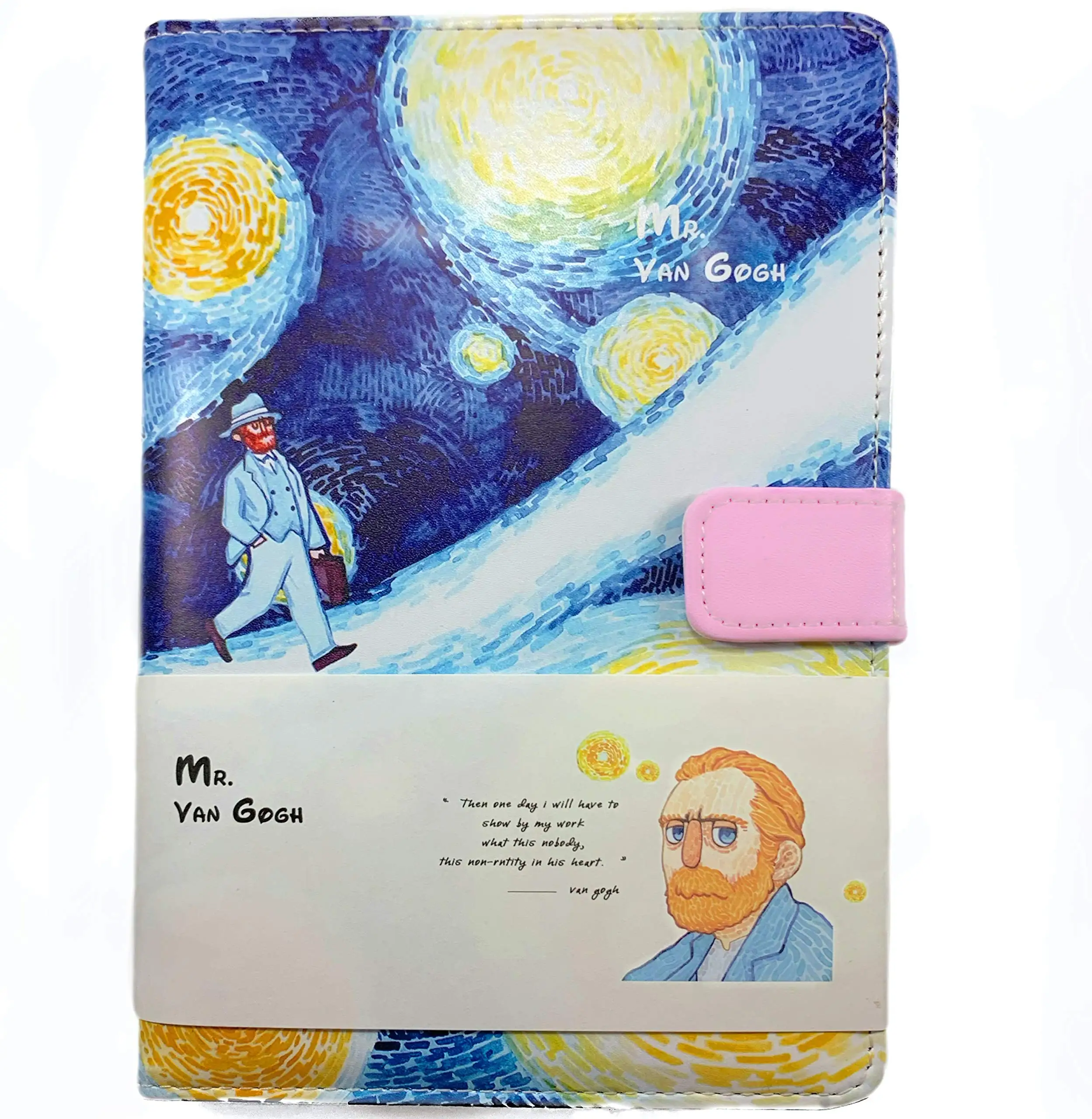 Creative the Starry Night Notepad Vincent Van Gogh Series Book Students Gift Notebook Leather Spiral Binding Paper Printed PVC