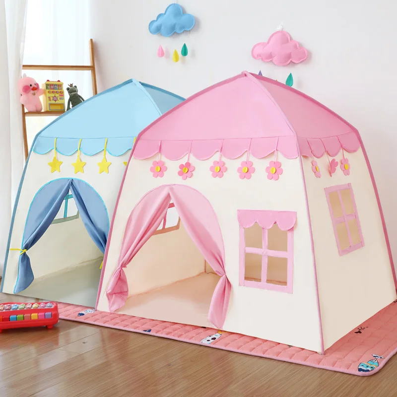 Kids Fairy Tale Play Tent For Girls Boys Princess Indoor Playhouse Castle Play Tents With Carry Bag