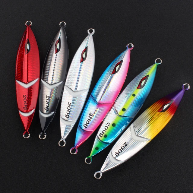 100g/120g/150g/180g/200g/250g Salt Water Fishing Lures Metal Jig Lure with Luminous Effect for Ocean Boat Slow Pitch Jigging