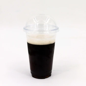 Custom Printed PET Cup Biodegradable Drink Coffee Clear 20 oz Cold Disposable Plastic Cups With Dome Lid