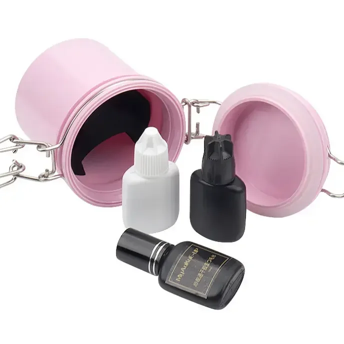 Pink Eyelash Glue Storage Container Lash Extension Keep Lash Adhesive