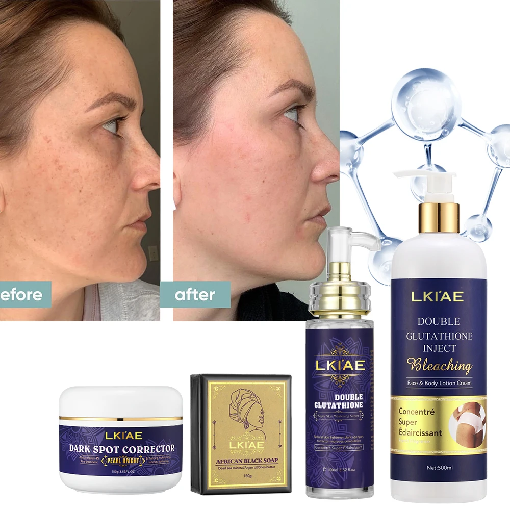 AILKE Double Glutathione Retinol Vitamin C with Alpha Arbutin Collagen  Nicotinamide for Anti Aging Brightening Skin Care Set