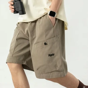 OEM & ODM Men's Retro Japanese Style Summer Cargo Shorts XS-Large Loose Fit with Embroidered Letter