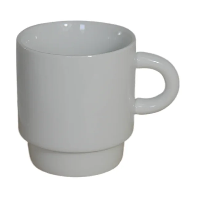 Custom logo printed ceramic stacking coffee sublimation mug eco-friendly porcelain multiple color tea cup