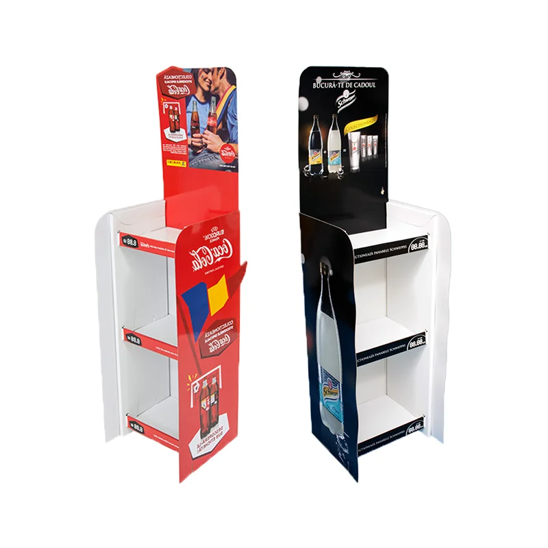 Supermarket Eco-Friendly Foldable Cardboard Display Racks Custom
