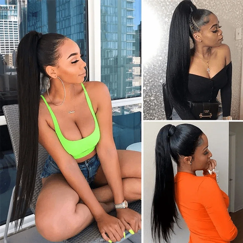 Curly Human Hair Strap Ponytail Extensions_voghion.com