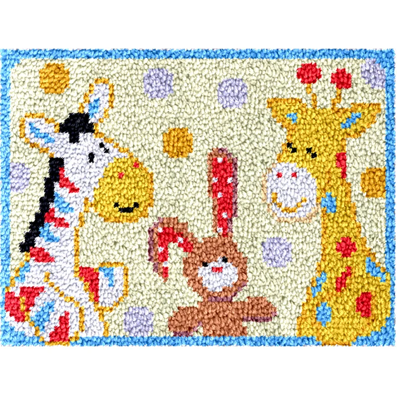 DIY Latch Hook Rug Kit For Beginners – 20.5x14.9" Dog Pattern, Includes Pre-printed Canvas & Yarn