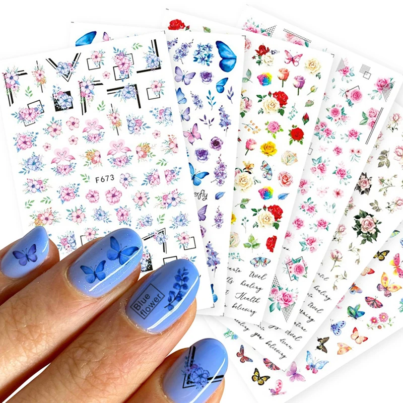 Tszs Wholesale Japanese Style Butterfly Flower Nail Decals 3d Art ...