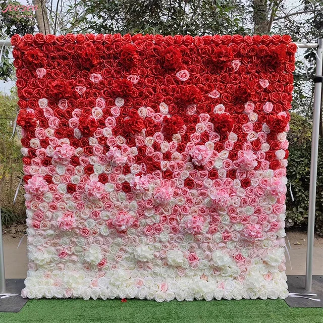 2024 New Product Ideas Wedding Rose Flower Wall Backdrop Artificial Flowers House Party Event Stage Background Decoration.