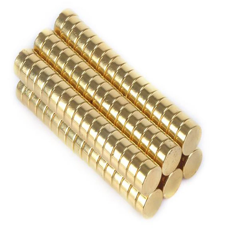 Gold-plated permanent neodymium magnet