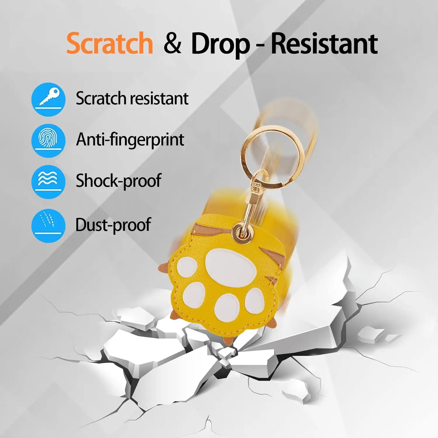Paws Wholesale Secure Custom Protective Anti-Scratch GPS Tracker Case Leather air Tag Coin Holder Keychain With Key Ring