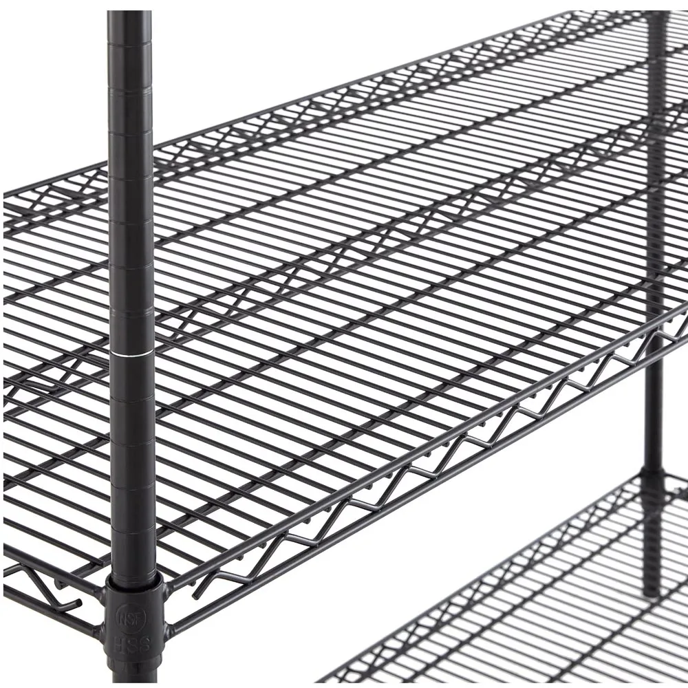 4 Tire Storage Metal Wire Shelving 250kg Per Shelf Capacity Commercial Heavy Duty Wire Rack Shelf Organization OEM&ODM Black