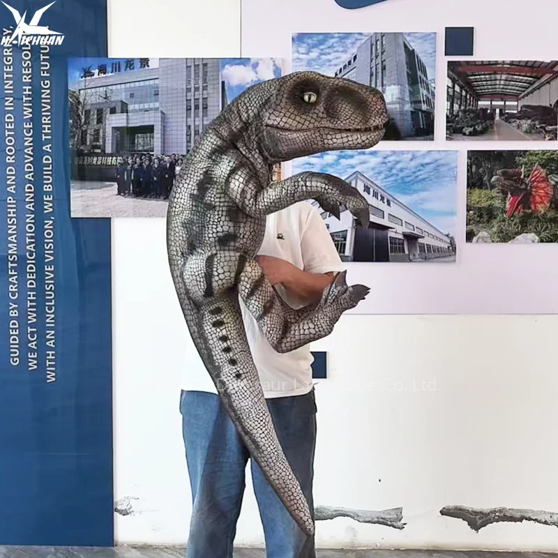 Realistisk animatronisk Raptor-dinosaurhånddukke Baby Blue til Jurassic Park interaktiv til børn i indkøbscentre