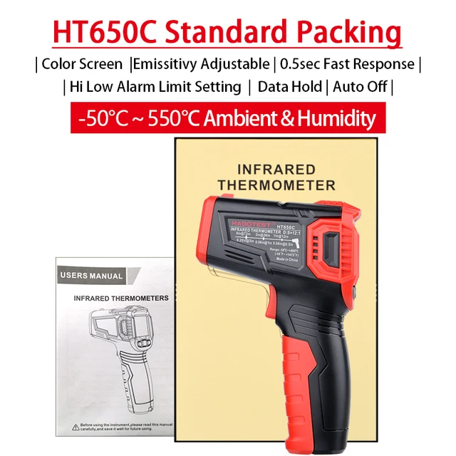 HT650C Digital Laser Infrared Thermometer Temperature Gun