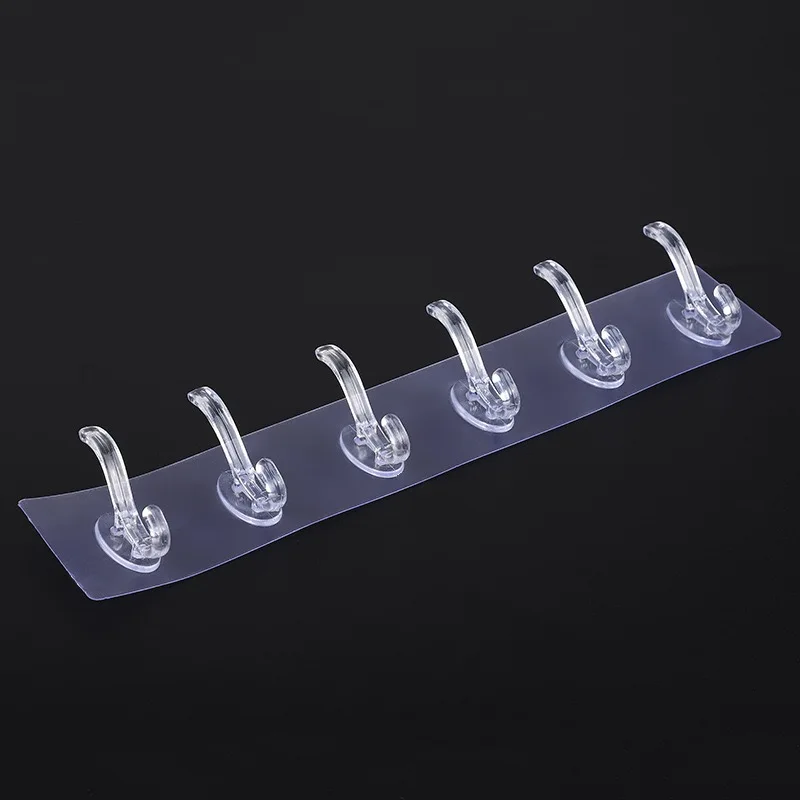 Transparent  manufacturers direct acrylic traceless door behind sticky hooks coat hook wall six hook factory