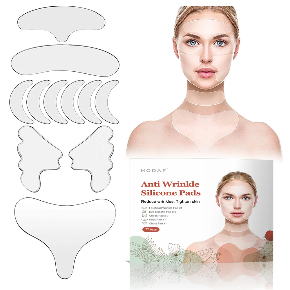Hodaf Reusable Face Wrinkle Patches While Sleeping Forehead Anti Wrinkle Silicone Pads