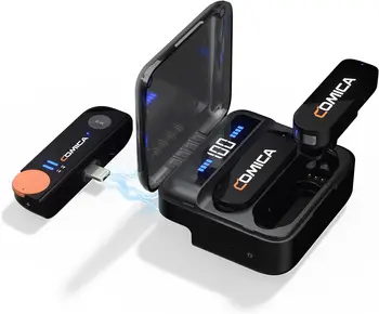 Comica Vimo S MI Wireless Lavalier Microphone for IPhone, MFI Certified, Noise Cancelling, 15HR Battery, 656' Transmission