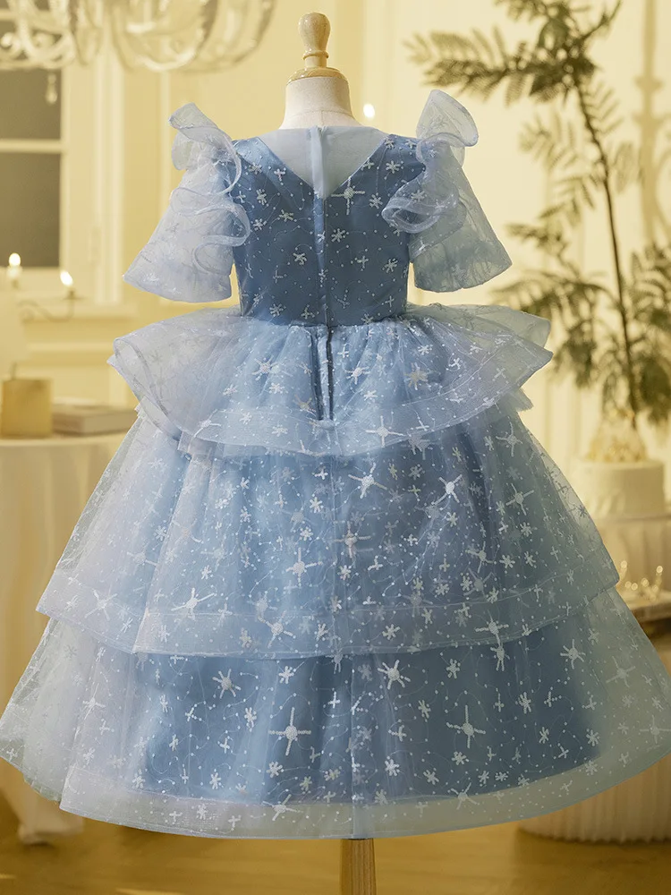 S1612R New Blue Princess Tube Top Gentle Fluffy fairy Cute Sweet Flower  Girl Dress| Alibaba.com
