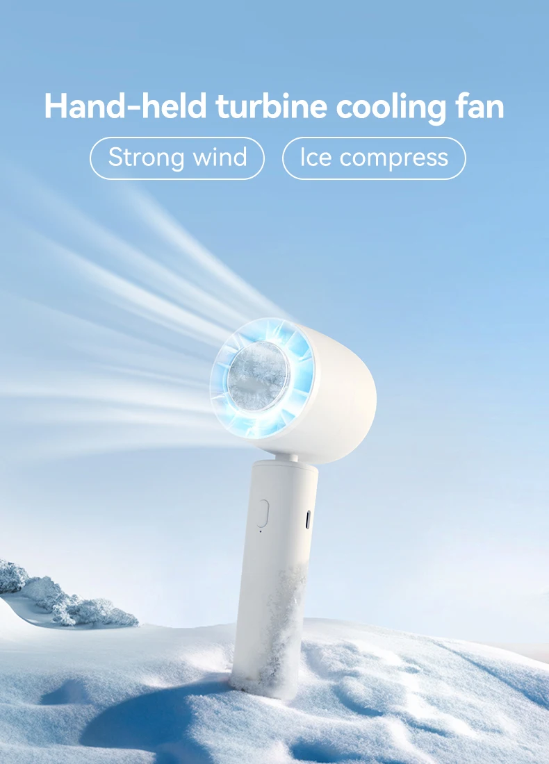 Ice Cooling Mini Portable Fan Handheld Cooling Fan Ice Compress Outdoor Usb Rechargeable