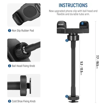 NEEWER SP-09 2.56"-3.74" 360° Flexible Phone Holder detail image