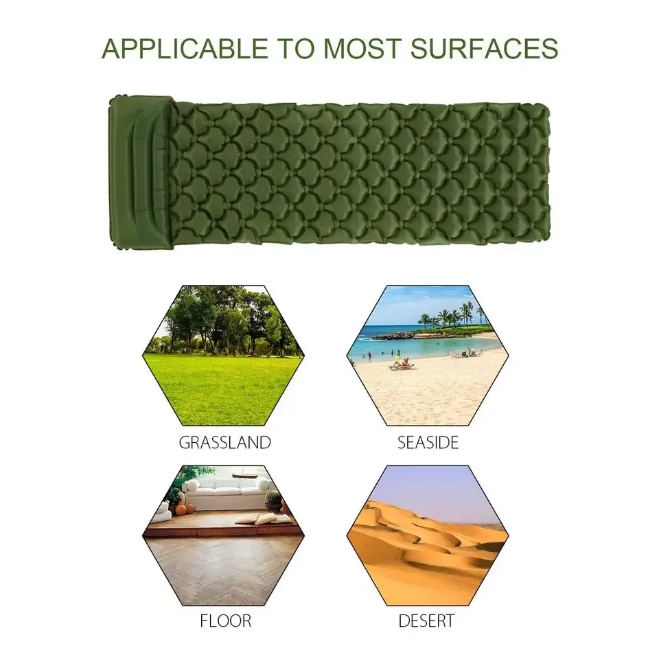 Outdoor Air Mattress Air Sleep Mat Ultralight Inflatable Sleeping Pad Camping Pad for Tent Hiking details