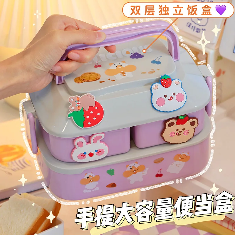 ポータブル断熱ランチボックス 2コンパートメント食品容器 オフィス