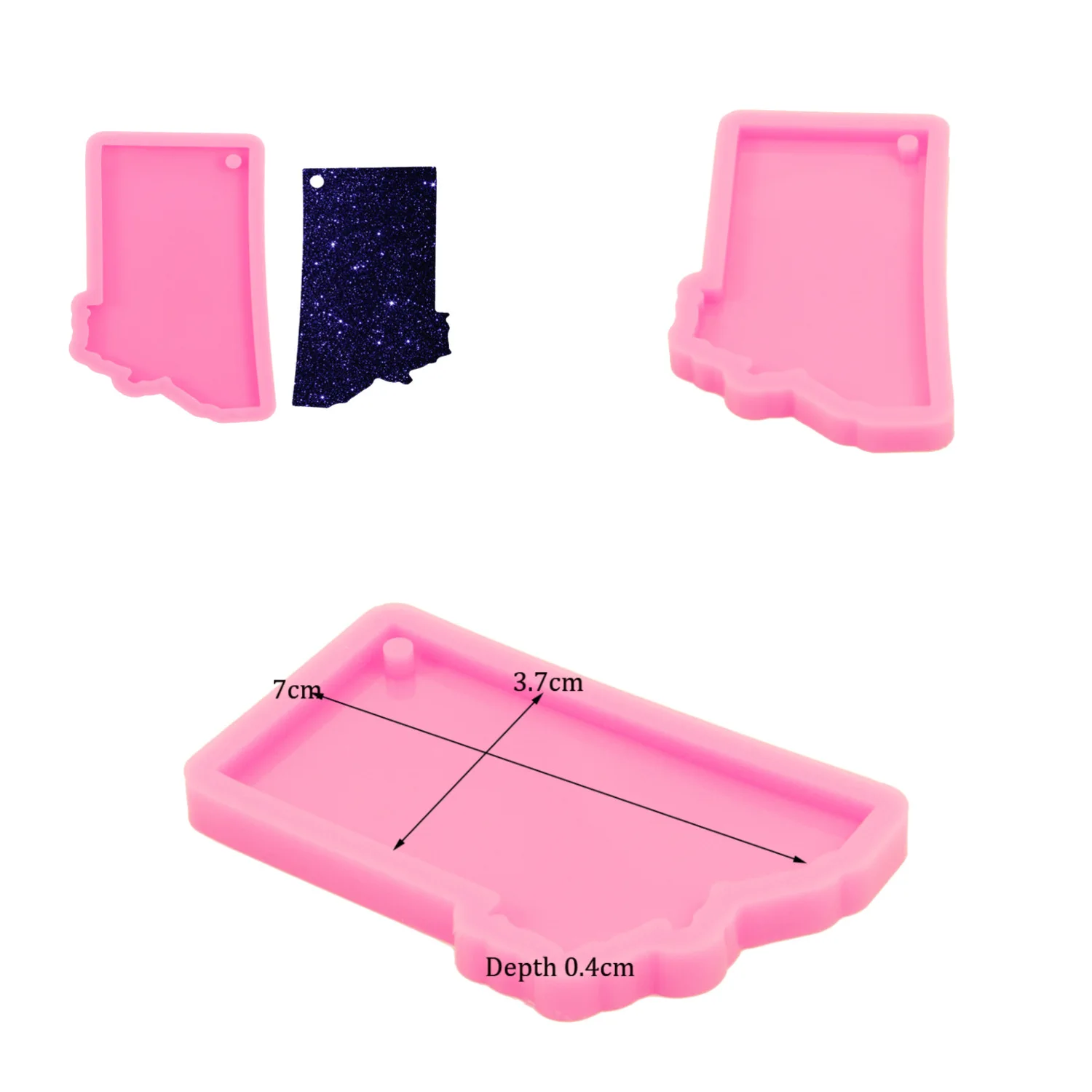 USA 50 State Map Resin Silicone Keychain Mould, Crafts with Epoxy Art Diy DIY Handmade Charms Mold, Mold Chocolate details