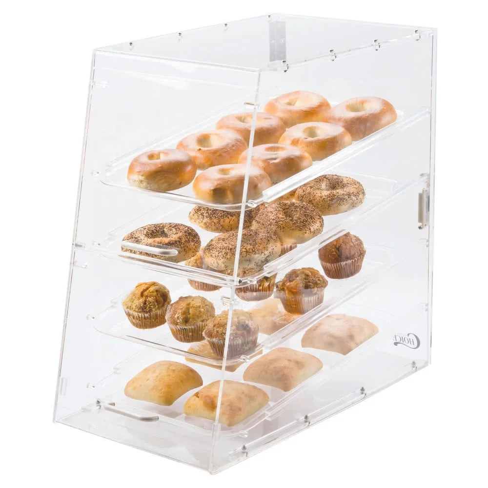 Acrylic Pastry Display Case with 3 Removable Trays Donut Macaron Cookies  Food Lucite Storage Cabinet