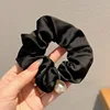 8 Black Pearl Hair Ties - 9cm