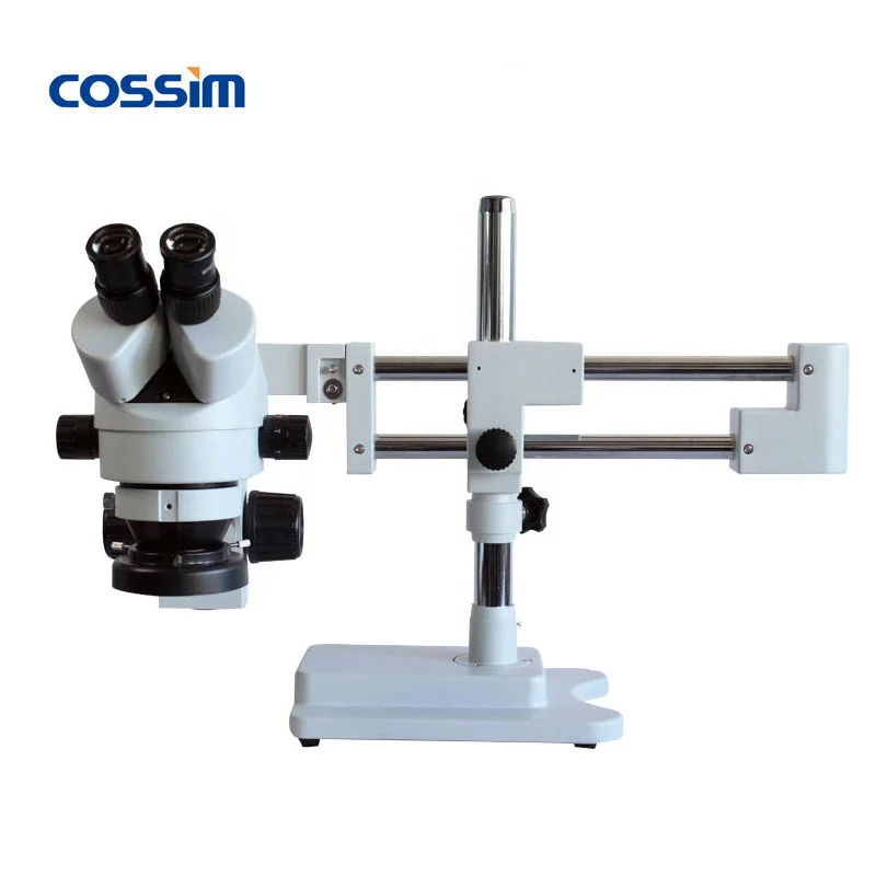 AmScope 3.5X-90X Simul-Focal Stereo Zoom Microscope – Dual Arm Boom Stand + 144-LED Ring Light, 5-Year Warranty