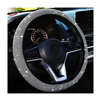 QIYU Factory Car Steering Wheel Leather Steering Wheel Cover Fits Most Vehicles Non Slip Protective Cover