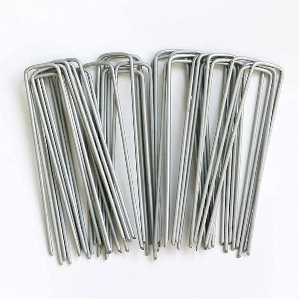 200 Pack Landscape Staples,6 Inch 11 Gauge Garden Stakes,Galvanized U