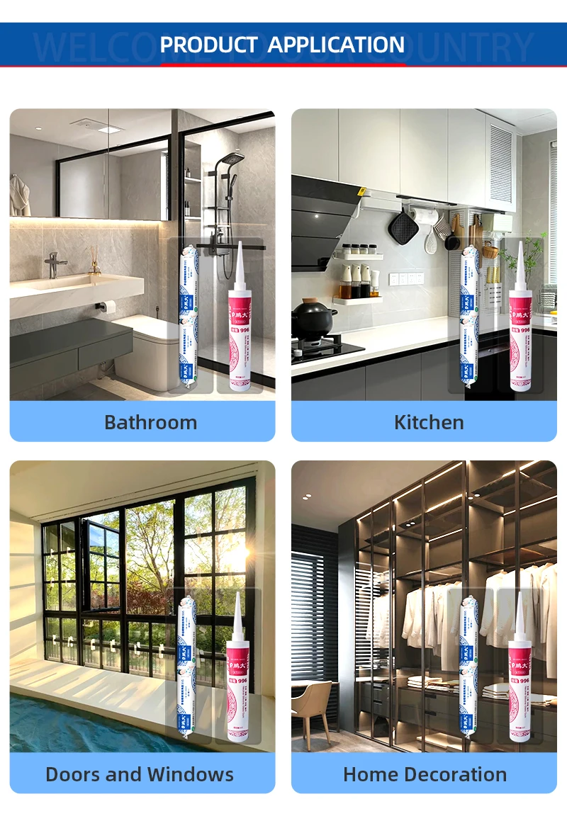 Pengda 995 Sausage Natural 600ml Upvc Concrete Clear Silicone Sealant