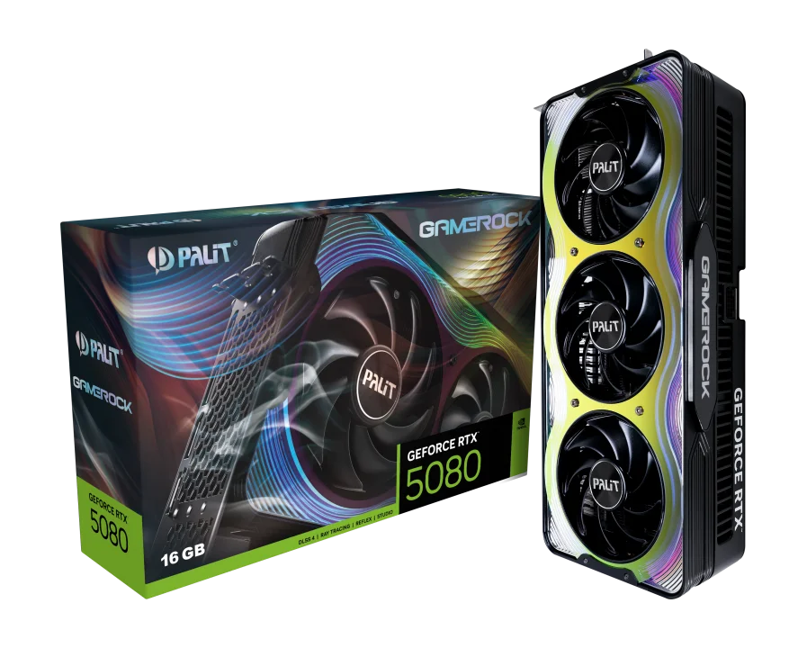 PALIT GeForce RTX 5080 GAMEROCK 16GB GDDR7 PCI-E 5.0 Gaming GPU