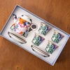 Coral Reef - Ceramic Teapot + 4 Cups and Saucers
