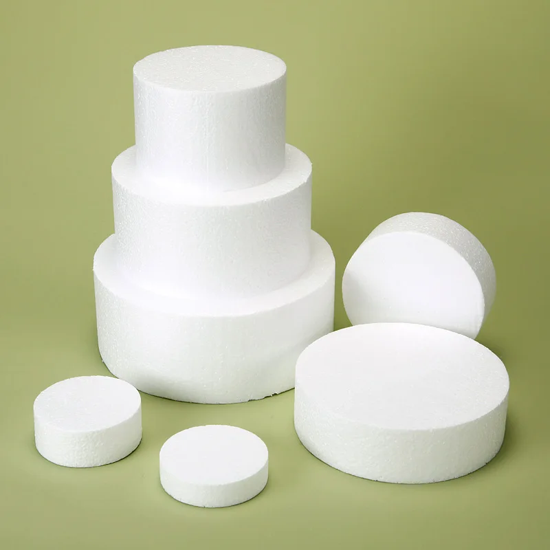 Round Foam Cake Dummy 6 Inch x 2 Inch Circle Dummy Cake Set for Wedding