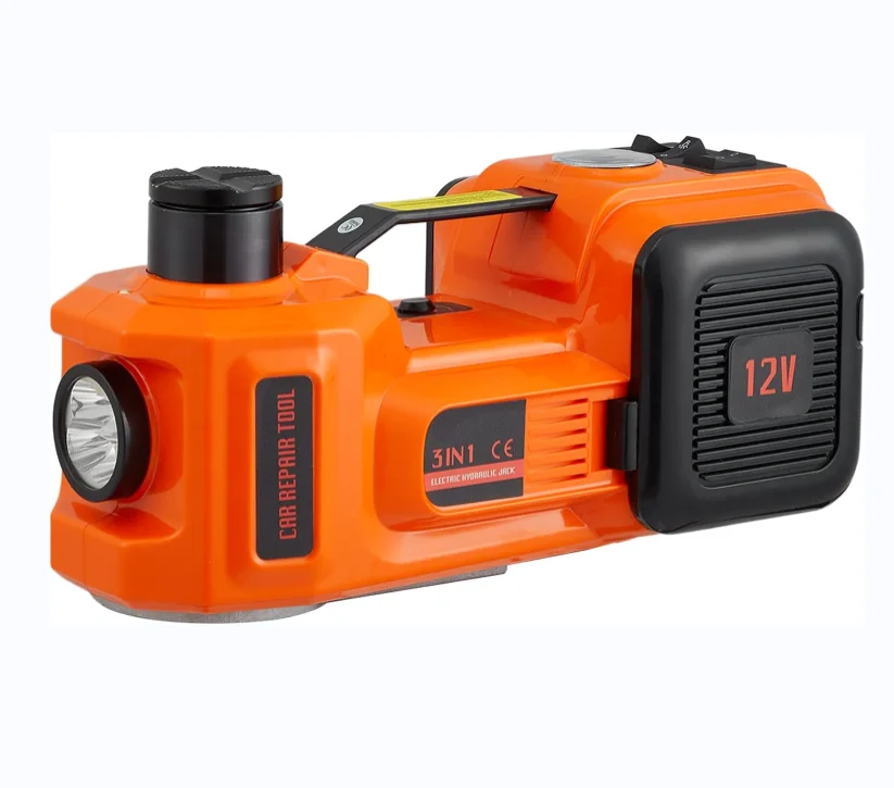 3 in 1 Electric CarJack Set with Compressor Pump and Electric Wrench  LED Light Pointer Display Lifting Machine