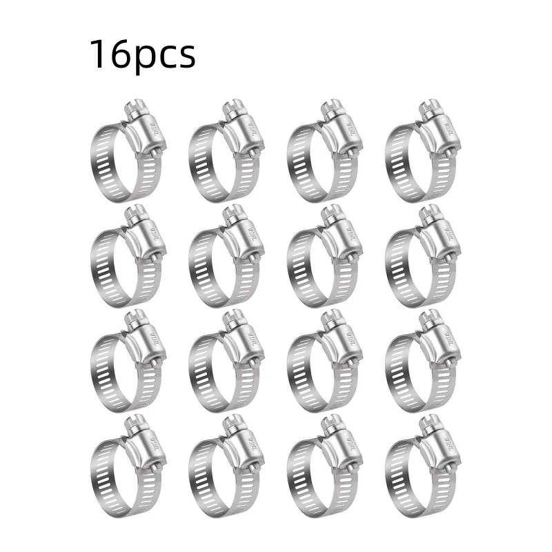HPS Stainless Steel Embossed Hose Clamps SAE #10 - 3/4" To 1-1/8" Range, Pack Of 10, 3/8" Band