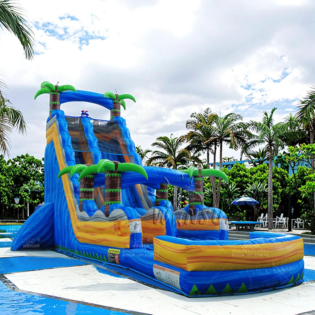 US Warehouse Ready to Ship Commercial Giant Party Water Slide Inflatable Cheap Adult Inflatable Water Slide with Swimming Pool