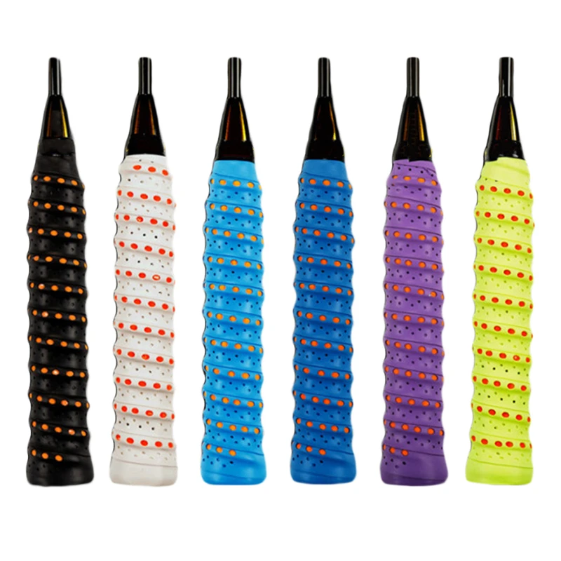 FANGCAN PU Leather Tennis Replacement Grip Tape Thick Squash Badminton Tennis Racket Ribbed Grip Cushion Wrap 4001227889634