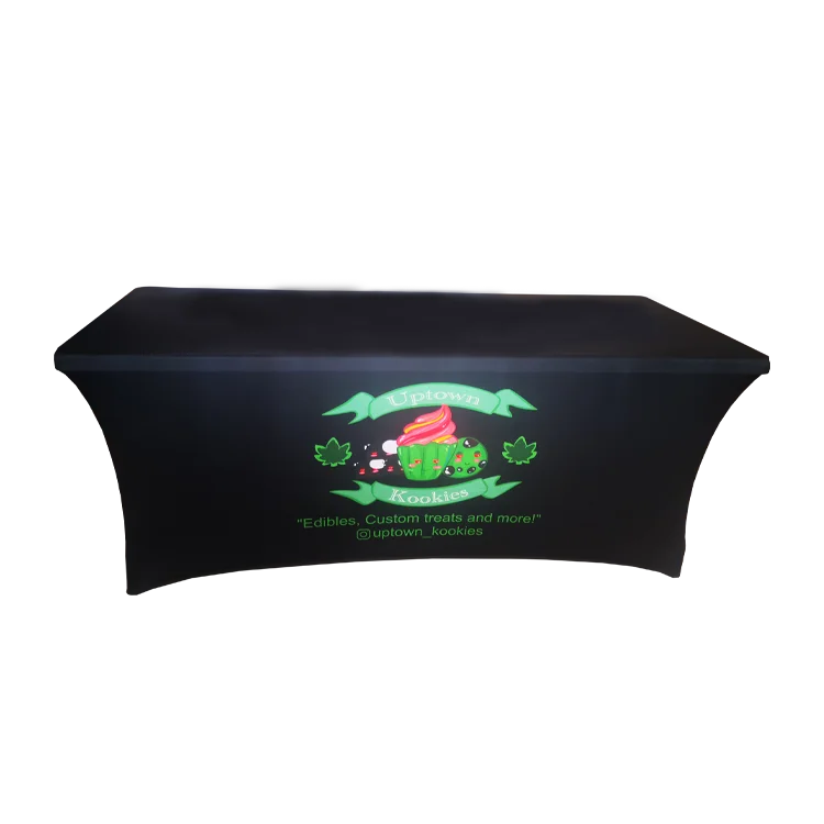 Spandex 6ft Stretch Table Cover With Custom Logo Elastic Printing