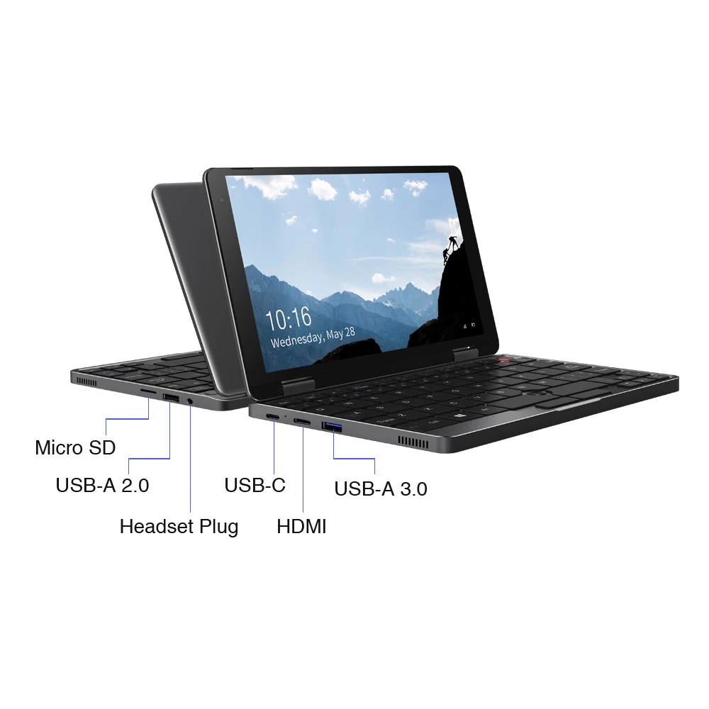 Chuwi Minibook Yoga 8 Inch Ips Screen Intel Core M3 8100y Processor Win 10  Os 8gb 256gb Pocket Laptop With Backlit Keyboard - Buy Chuwi Minibook,Yoga  ...
