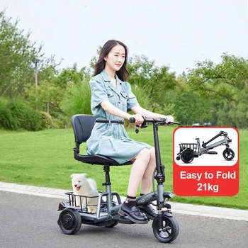 Three Wheel Adult Electric Scooter Folding Aluminum  For Elderly And Disable People Powder Handicapped Scooters