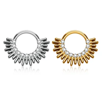 Titanium Nose Rings Septum Piercing Clicker Nose Hoops Piercings Hinged Segment Rings Helix Piercing Unisex Body Jewelry