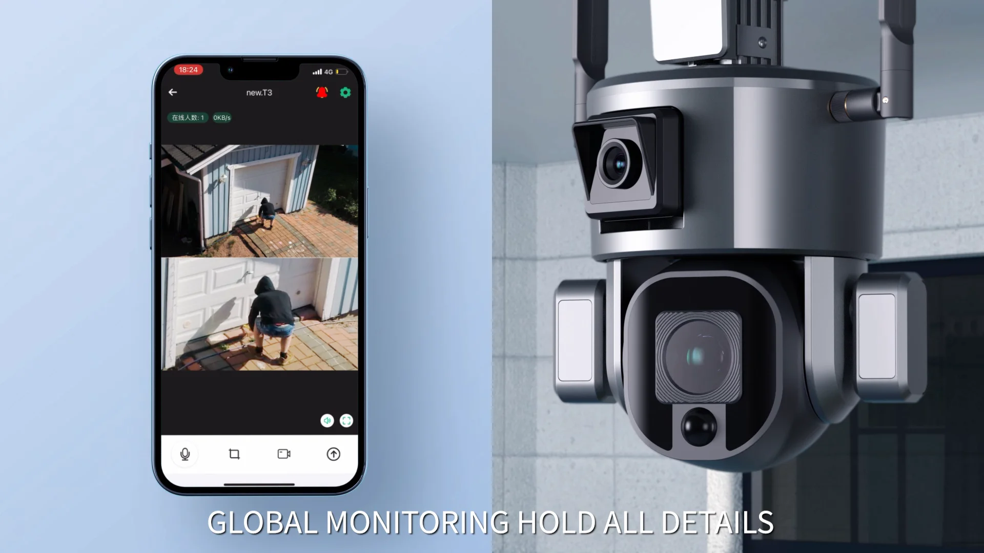 Motion Detection Alarm Dual Linkage Camera Ip66 Outdoor Waterproof