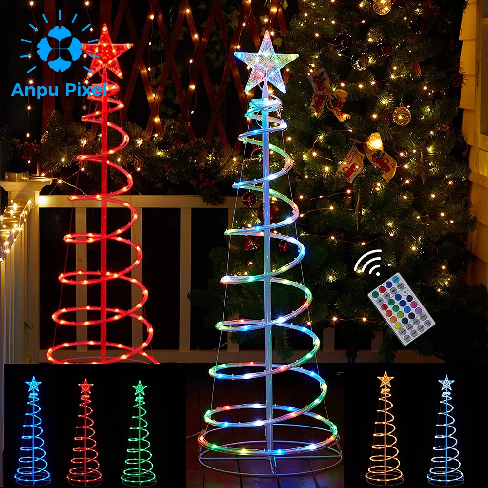 Hanwoll Pixel Spiral L5FT 6FT LED Christmas Tree Rope Light with Timer and  Remote USB Operated 4 Feet RGB Lighted Tree - China Christmas Tree Lights,  Spiral Tree Lights