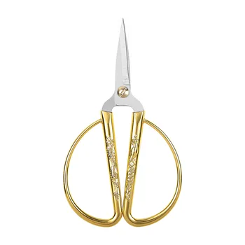 Vintage Gold Dragon Phoenix Design Laser Scissors Smooth Edge Stainless Steel DIY Tailor Wedding Gift for Household Scissors