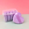 Purple heart shape puffs